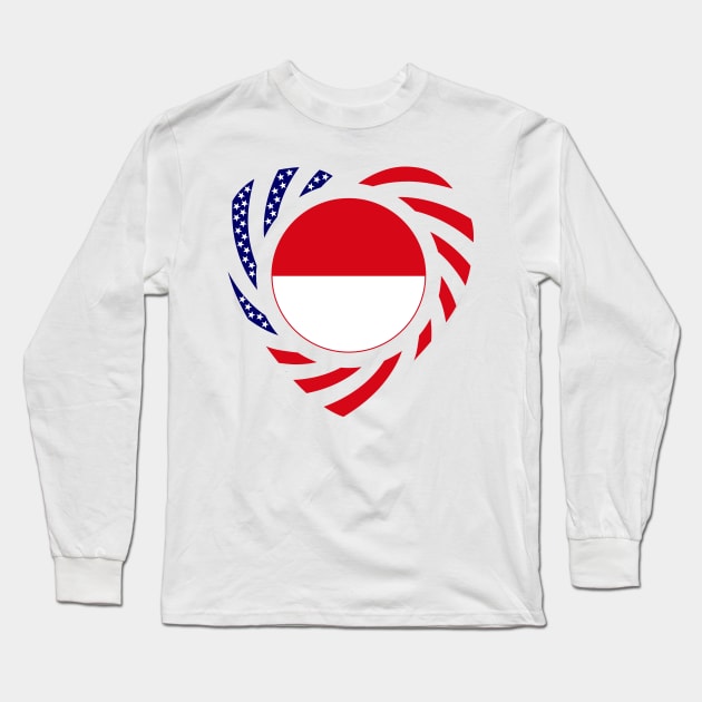 Indonesian Multinational Patriot Flag Series (Heart) Long Sleeve T-Shirt by Village Values